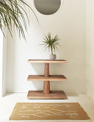 Moroccan Flatweave Rug, Black and Natural by Sarah Sherman Samuel 2'6