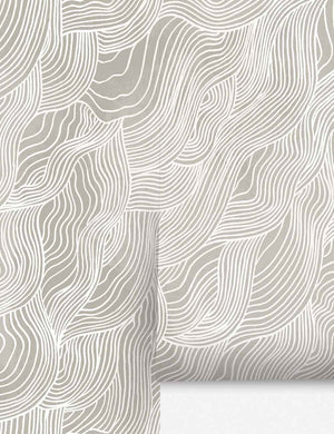 Alina gray Wallpaper with smooth ripple pattern