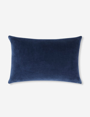 Charlotte True Blue Lumbar Velvet Pillow