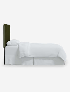 Side of the Clementine Pine Green Velvet Headboard