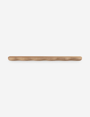 Cario sculptural wavy edge oak wall shelf.