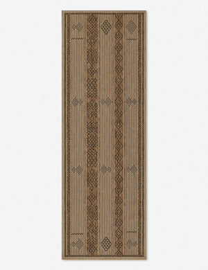 The Ember brown patterned flatweave indoor and outdoor rug in its runner size