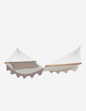 Angled view of the Levata Striped Hammock by Sarah Sherman Samuel