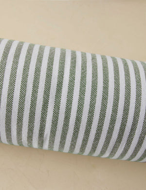 Littu Indoor / Outdoor Striped Bolster Pillow by Sarah Sherman Samuel in Moss