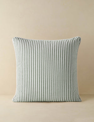 Littu Indoor / Outdoor Striped Throw Pillow by Sarah Sherman Samuel in Moss