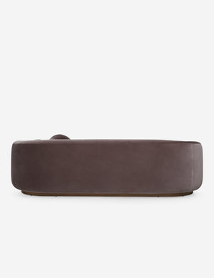 Back of the Lowry rounded silhouette velvet sofa.