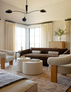 Sofa and Lighting Pairing : Blue Modern Velvet / 76