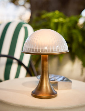 Open Box: Chamblin Outdoor Cordless Table Lamp, Brass