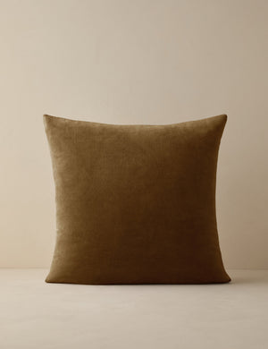 Charlotte Toast Brown Square Velvet Pillow