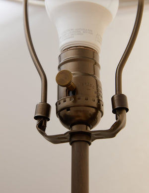 Close up of the Francis slim frame tripod floor lamp by Heidi Caillier