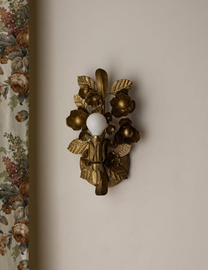 Garda ornate floral metalwork wall sconce by Heidi Caillier