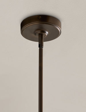 Close up of the Houghton six arm iron chandelier by Heidi Caillier