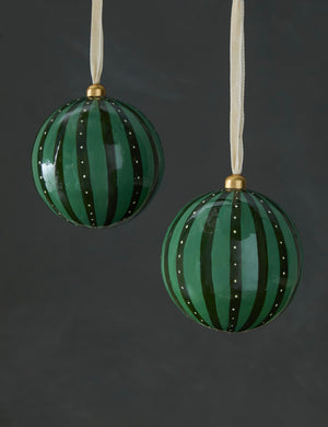 Set of 2 Joelle paper mache ornaments