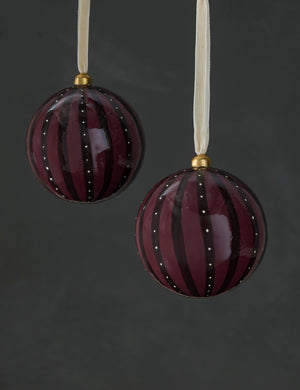 Set of 2 Joelle paper mache ornaments