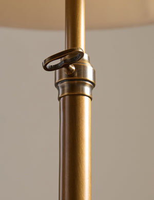 Adjustable height stem of the Lily slim metal stem adjustable height floor lamp by Heidi Caillier