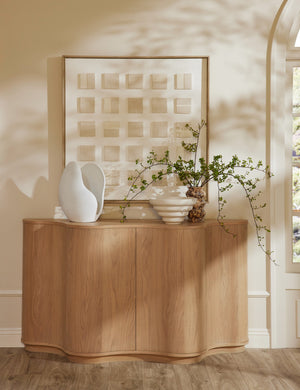  Cora half-moon, wavy light-wood sideboard