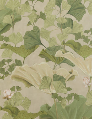 Lotus lush botanical wallpaper by Aimee Song