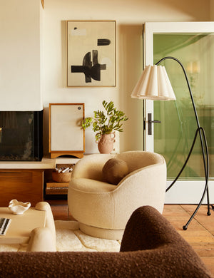 Fern Swivel Chair by Sarah Sherman Samuel : White Boucle