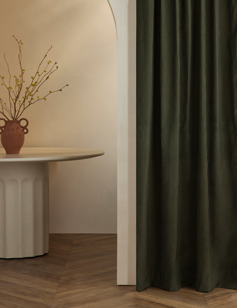 Striped Velvet Curtain Panel by Sarah Sherman Samuel