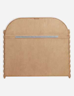 Back of the Topia arched carved wood mantel mirror by Ginny Macdonald in natural.