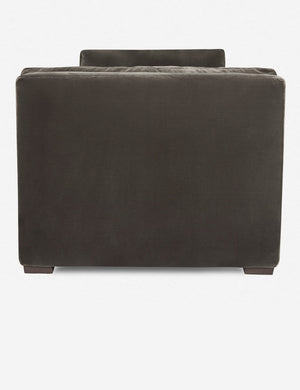 Side of the Elvie mink gray velvet chaise