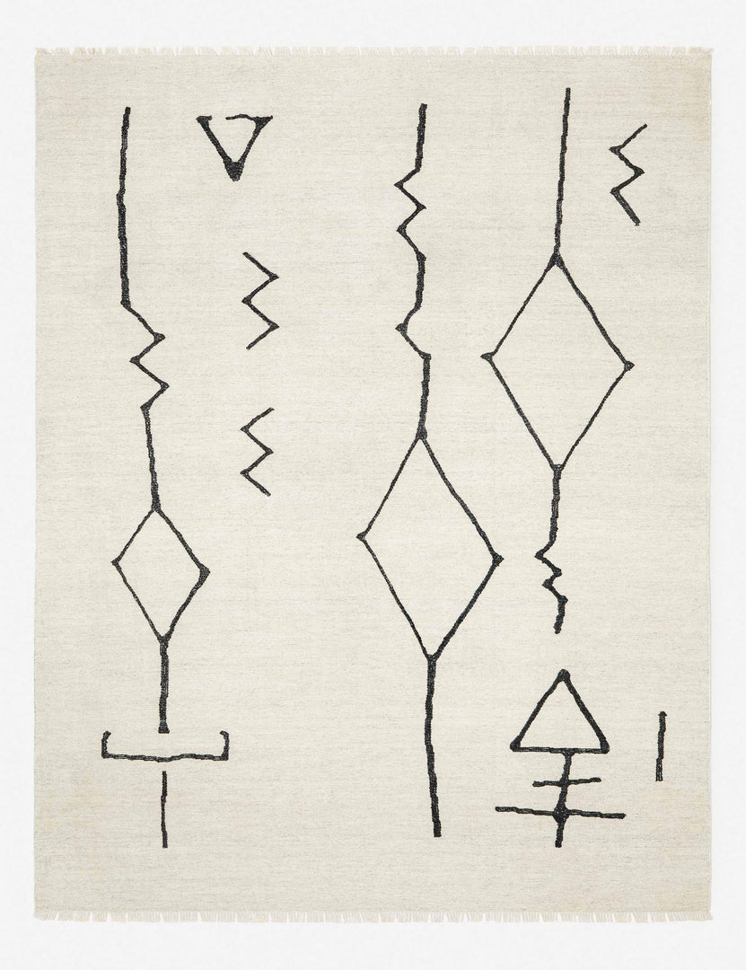 Moroccan Flatweave Rug, Black and Natural by Sarah Sherman Samuel 2'6" x 8'