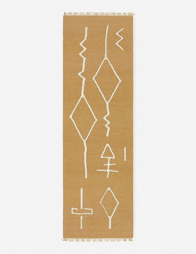 Moroccan Flatweave Rug, Black and Natural by Sarah Sherman Samuel 2'6" x 8'