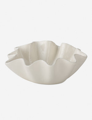 Ruffle ceramic cream centerpiece bowl by Regina andrew