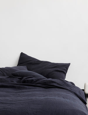 European Flax Linen navy blue Duvet Set by Cultiver