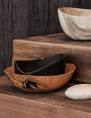 Korean White Oak Black Wave Bowl by Namu Home Goods