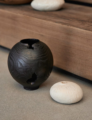 Charred Korean Mahogany Moon Jar, Small by Namu Home Goods