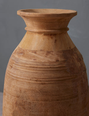 Vintage Teak Vase, Large by Olive Ateliers