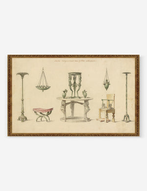 Vases, Furniture and Objects Discovered at Herculaneum Wall Art by Pierre-Adrien Pâris, Original Work held by the J. Paul Getty Museum