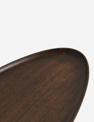Walnut Wood Elongated Oval Footed Plate by Namu Home Goods