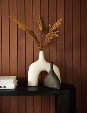 Noelle Geometric Vase, Black by Lemieux et Cie