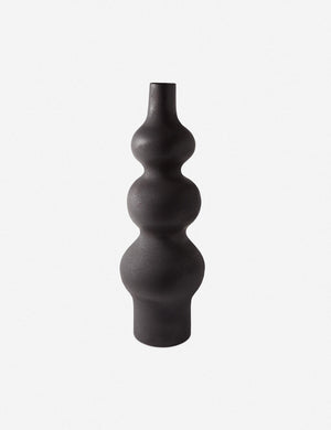 Lemieux et Cie Pasteur matte black geometric curved Floor Vase