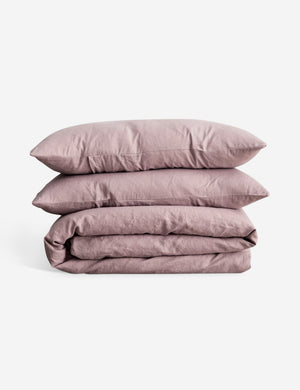 European Flax Linen dusk pink Duvet Set by Cultiver