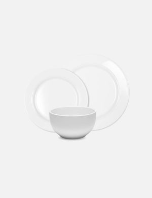 Snow 12-Piece Round Dinnerware Set, White