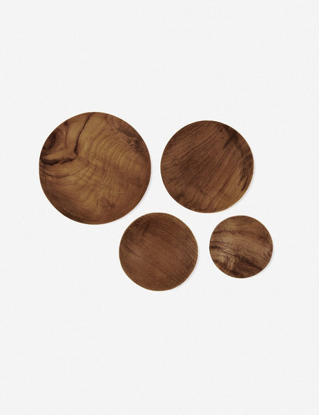 Shallow Dish, Teak Root (Set of 4)