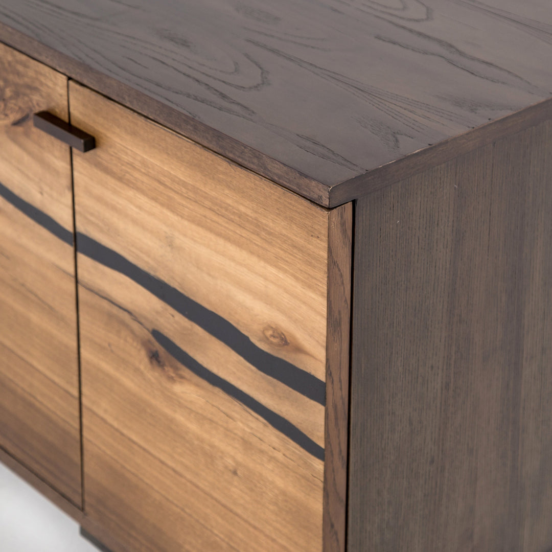 Rora Media Console, Medium Oak