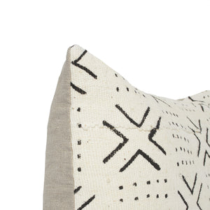 Dakari One-of-a-kind White Mudcloth Pillow